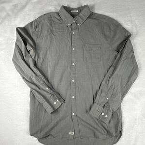 Lucky Brand White Label Fit Men's Shirt Large L Long Sleeve Gray Button Up